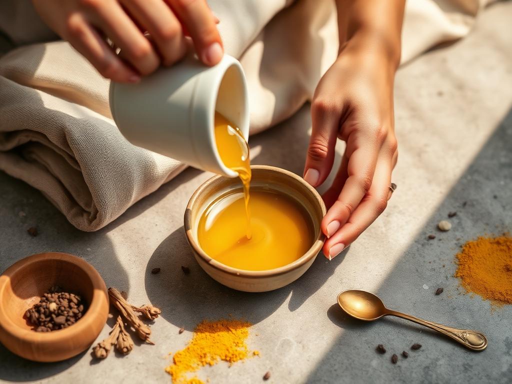 Abhyanga self-massage ritual